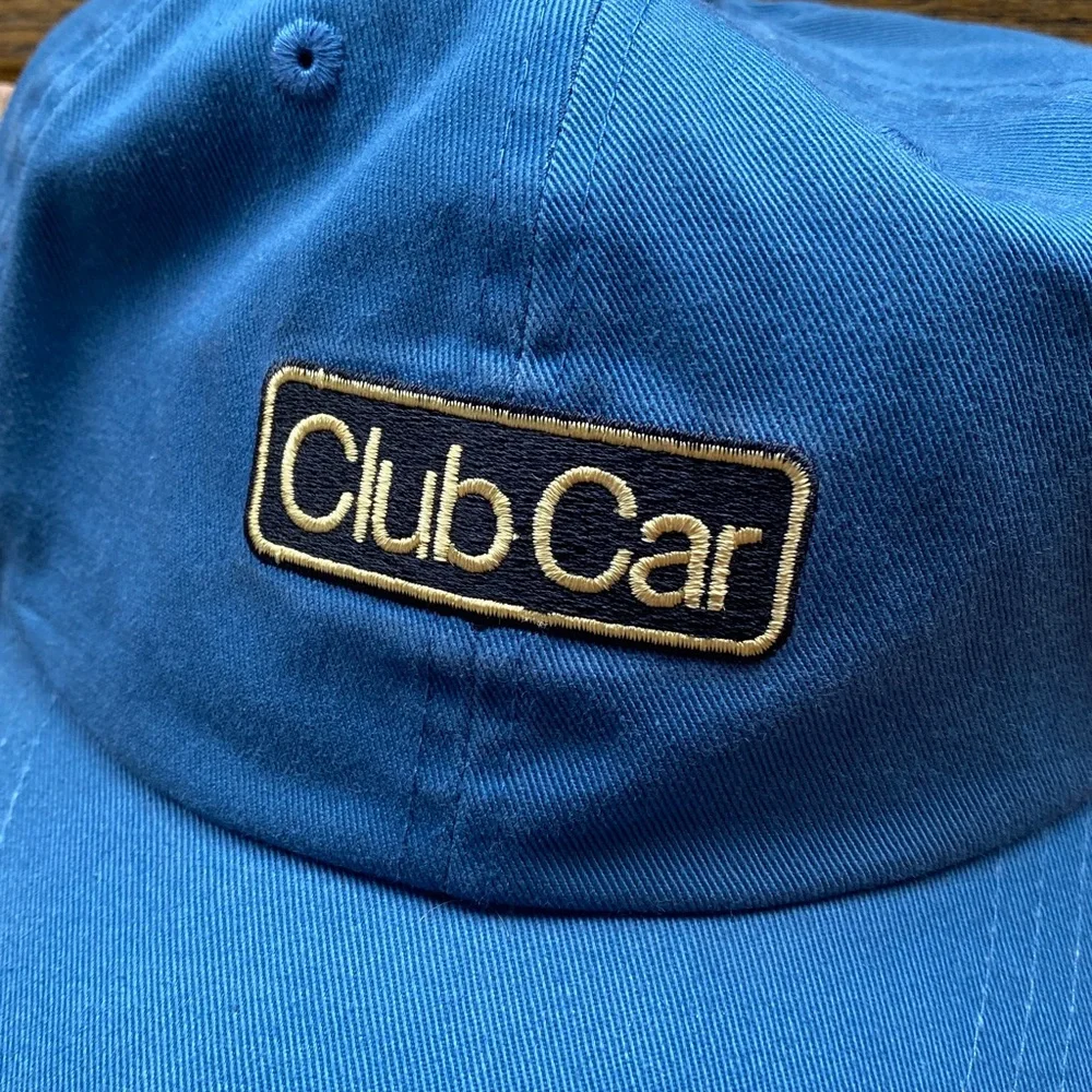 Club Car Blue Cap golf cart hat adjustable back buckle strap full 6 panel - Picture 2 of 7